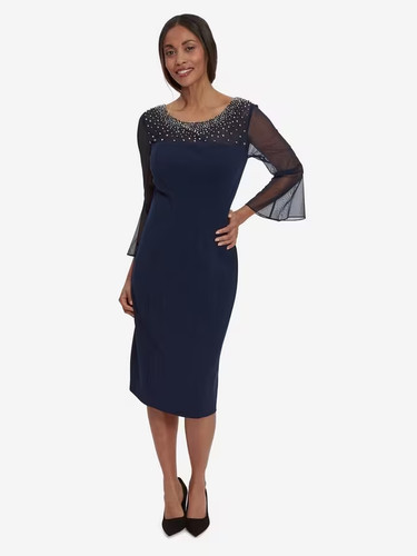 Gina bacconi beaded - beaded, neckline