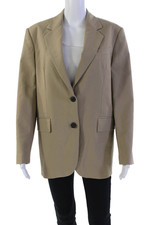 Zara Womens Two Button Notched Lapel Blazer Jacket Brown Size Extra Small