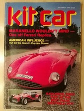 Kit Car December 1986 Ferrari Replica, Eagle Jeep, Nomad, GP Spyder, Durow