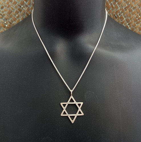Large star david necklace - star,