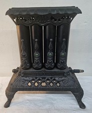 Antique SCHNEIDER TRENKAMP Co. Cast Iron Gas Parlor Stove Heater Reliable No.604