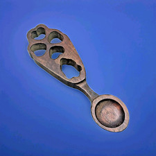 Welsh Wooden Hand Carved Wedding Love Spoon with Hearts and Bell