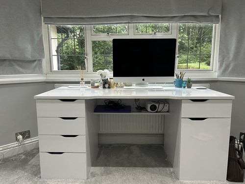 Ikea white gloss desk - white,