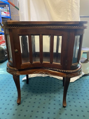 Curved brown wood glass - brown, &