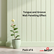 Tongue and Groove Wall Panelling MDF T and G effect 120cm X 60cm x 9mm Pack of 6