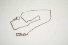 Art Deco 18k White Gold Pocket Watch Chain - Lovely Fancy Link Watch Chain