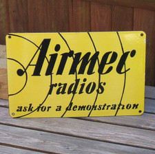 Enamel Sign Airmec Radios, Ask