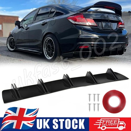 Black rear bumper splitter - black,