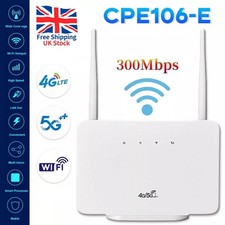 4G LTE CPE Wireless Router with SIM Card Slot 300Mbps WiFi Hotspot UNLOCKED UK