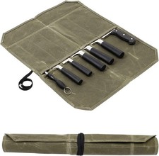 Kitchen Knife Storage Bag Canvas Chef Roll Up Portable Camping Picnic Organizer