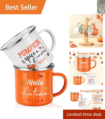 Durable autumn enamel mug set - mug,