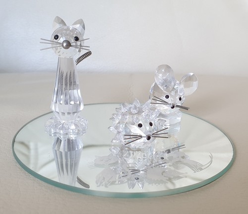 Swarovski crystal set cat - crystal,