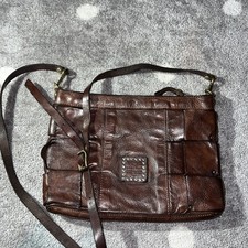 CAMPOMAGGI Edera Shoulder Bag in Brown Woven 100% Leather