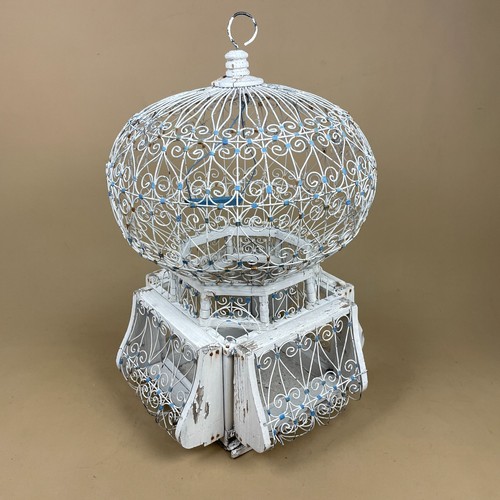 Bird cage metal - wood, vintage