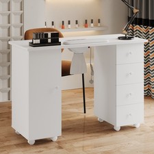 Wooden Manicure Table Nail Art Bar Beauty Salon Station Desk With Dust Collector