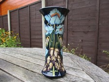 MOORCROFT   POTTERY.  BLUE RHAPSODY PATTERN VASE . PHILLIP GIBSON