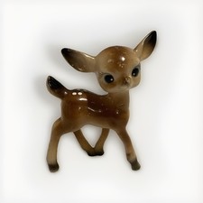 Vintage Blue Eyes Plastic Deer Bambi Hong Kong Christmas decor ornament statue