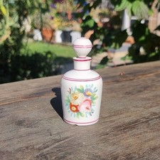 Georgian Regency Porcelain Scent Bottle Hand Painted Floral Original Stopper