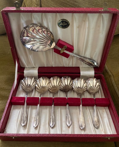Vintage silver plated spoon - silver,