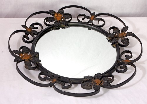 Vintage mirror round convex - mirror,