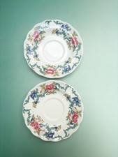 Saucers x 2 Booths Floradora Vintage Fine China England 6"