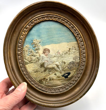 Antique Silk Embroidery Boy