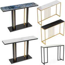 Narrow Slim Console Table Extra Long Marble Hallway Entryway Porch Accent Table
