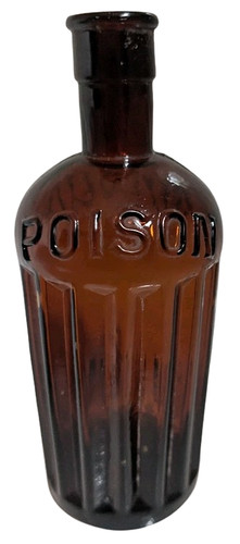 Antique 19cm poison bottle - 19cm,