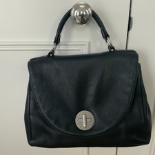 BLACK Leather Handbag, Top