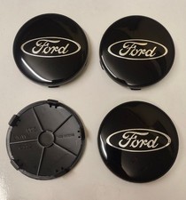 4x Ford Alloy Wheel Center Cap Hub Centre Caps Brand New Black Silver 68mm