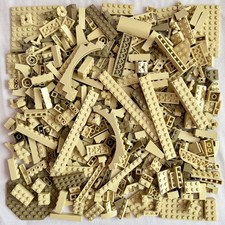 LEGO 500g Tan Bricks Plates & Parts Bundle Arches Round Pieces Tiles Slopes Dish