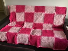Handmade Double Crochet Blanket - Pink