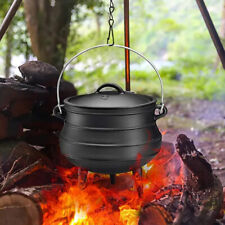 Cauldron Cast Iron Potjie Stew Pot Camping Dutch Oven Campfire Cooking Pot w/Lid