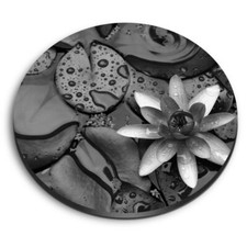 Round MDF Magnets - BW - Water