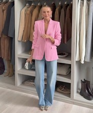 ZARA : Pink Fitted Blazer with