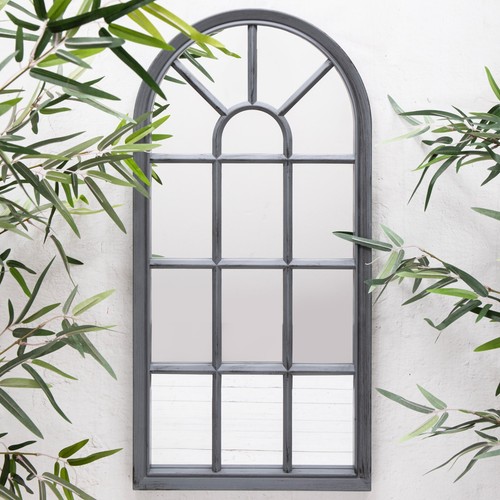 Brushed grey arched window - brushed,