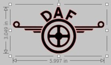 DAF WHEEL LOGO STICKER DECAL