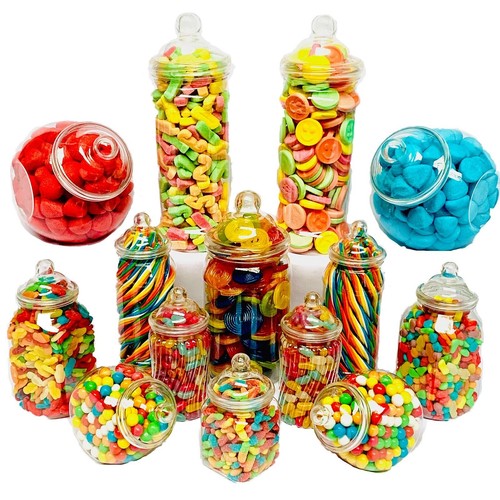 Retro plastic sweet jars - 14,