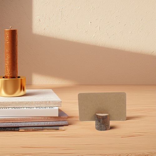 Rustic brown wood card - brown, holder