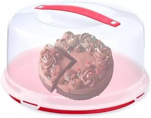 Portable cake carrier box with - box,