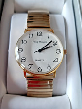 Philip Mercier Ladies Gold tone Quartz Watch, Elasticated Strap Boxed