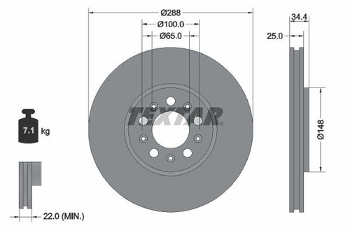Textar 92106605 front - 2x, brake