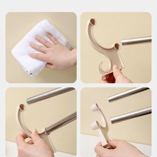 Double Towel Bar Plastic Stainless Steel Bath Towel Rack For Bathroom Double XG5