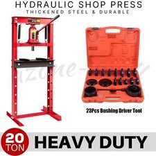 20T Hydraulic Bench Press Machine Workshop Bearing Standing & 23x Bushing Driver