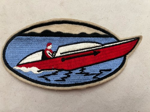 Vintage embroidered speedboat - vintage,