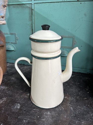 French vintage enamel yellow - vintage,