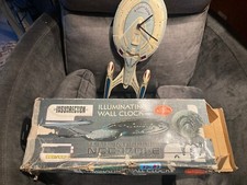 Star Trek Illuminating Wall Clock U.S.S. Enterprise 1701E Wesco 1998, 19" Works