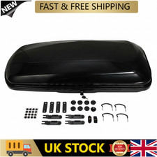 320 Litre Capacity Car Roof Box Gloss Black Finish Camping Travel Top Luggage