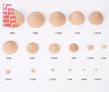 Half Wooden Beads Unfinished