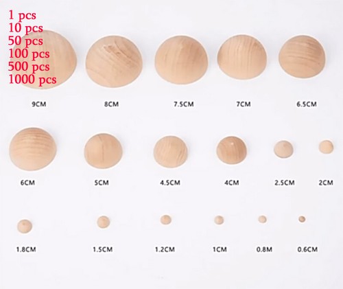 Half wooden beads unfinished - half,